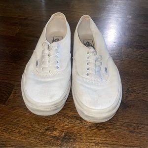 True white authentic vans
